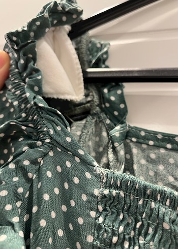 Kadın Yeşil Uzun Salaş Vintage Elbise - Görsel 6