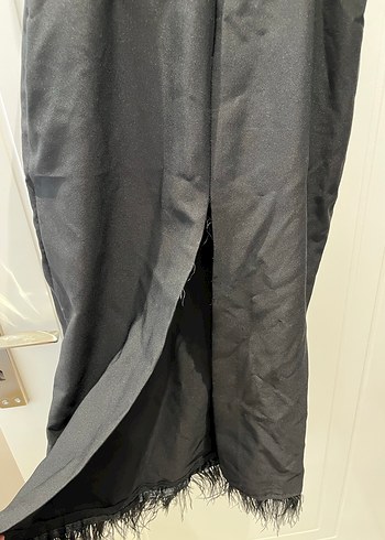 Siyah Drapeli Straplez Uzun Abiye Elbise - Görsel 4