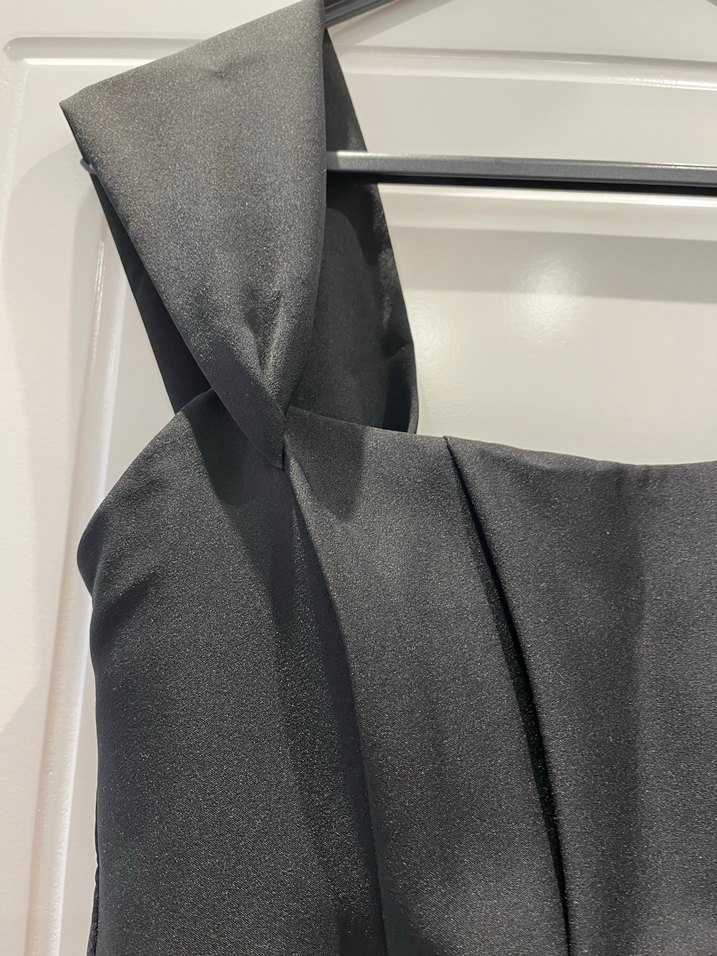 Siyah Drapeli Straplez Uzun Abiye Elbise - Görsel 2