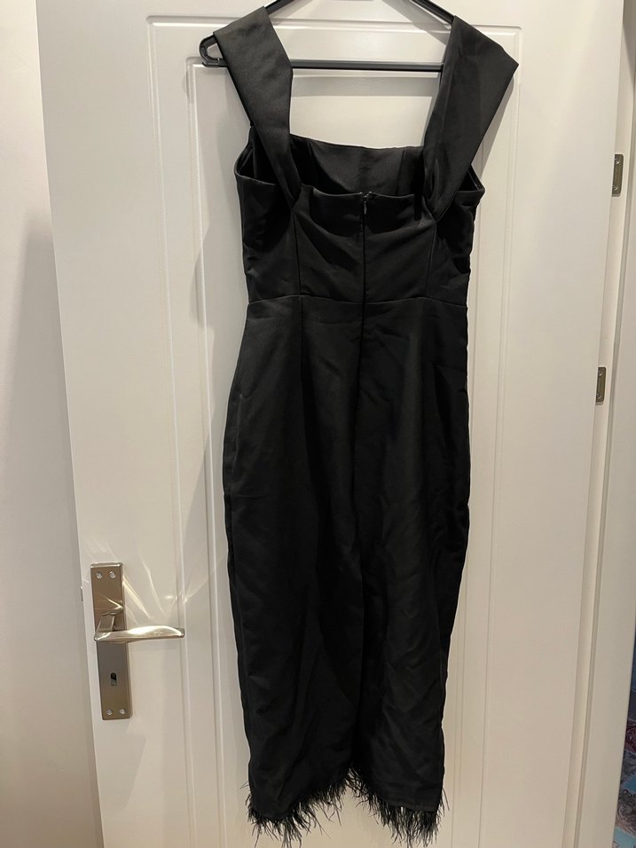 Siyah Drapeli Straplez Uzun Abiye Elbise - Görsel 5