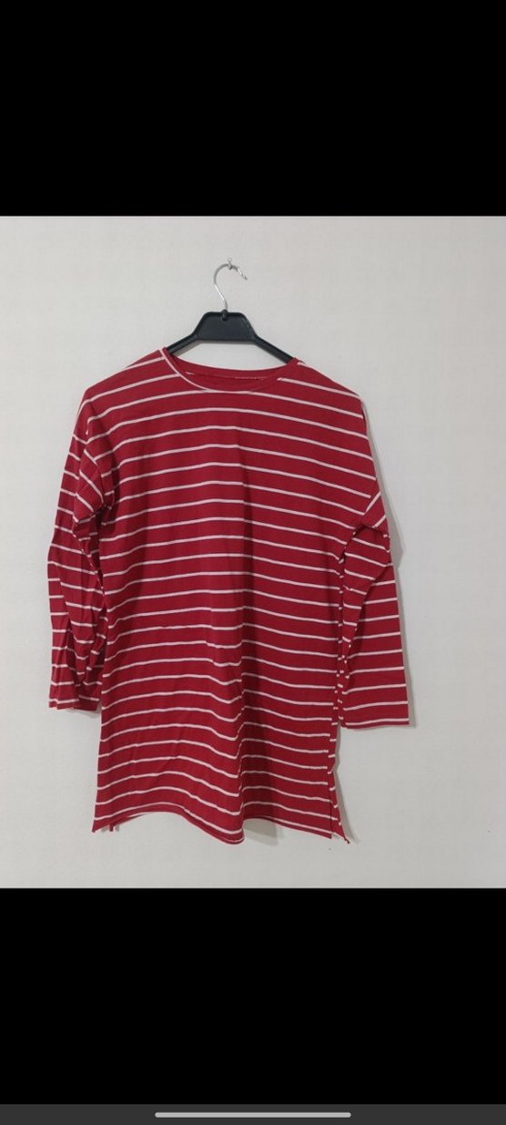 Mor Çizgili Uzun Kollu Tişört - Görsel 4