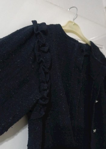 Düğmeli Siyah  Ceket - Görsel 3