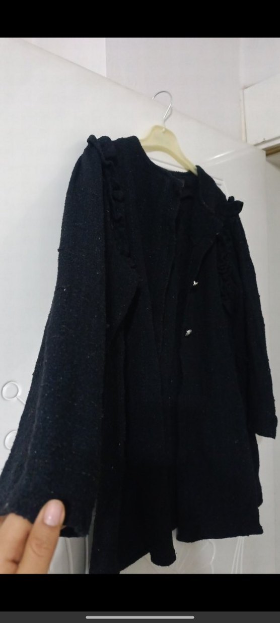 Düğmeli Siyah  Ceket - Görsel 2