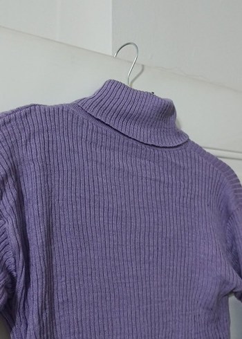 Mor Balıkçı Yaka Kadın Triko Kazak - Görsel 3