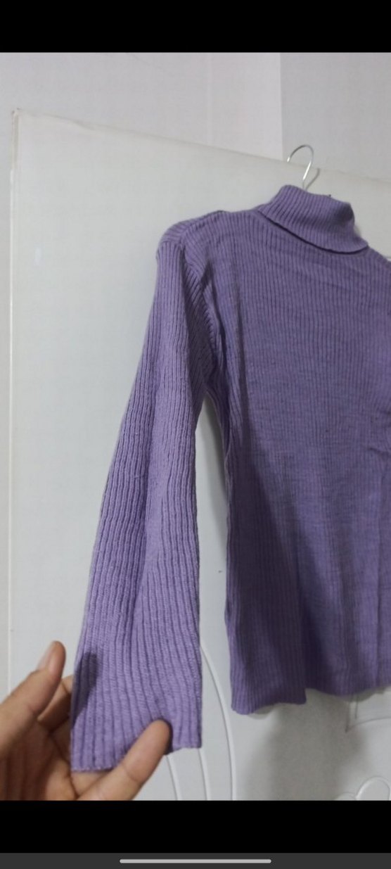 Mor Balıkçı Yaka Kadın Triko Kazak - Görsel 2