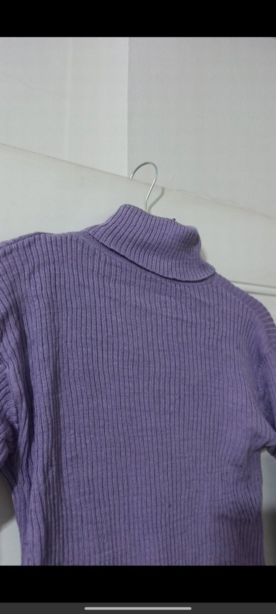 Mor Balıkçı Yaka Kadın Triko Kazak - Görsel 3