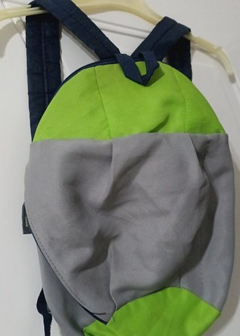 Fermuarlı Yeşil-Gri Kadın Sırt Çantası - Görsel 2