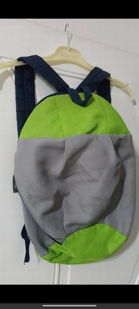 Fermuarlı Yeşil-Gri Kadın Sırt Çantası - Görsel 2