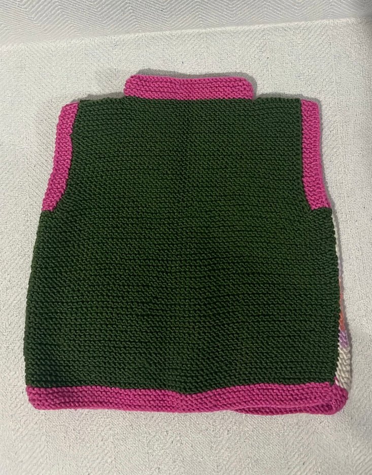 Kız Çocuk Çok Renkli El Örgüsü Yelek - Görsel 2