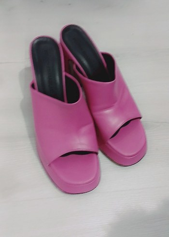 Pembe Platform Topuklu Kadın Terlik - Görsel 2