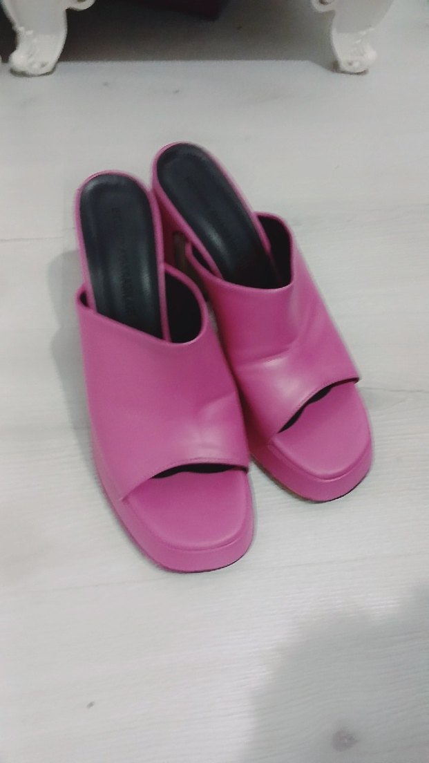 Pembe Platform Topuklu Kadın Terlik - Görsel 2