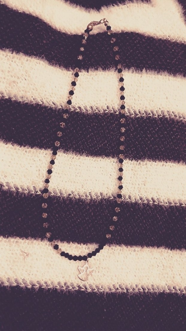 El Yapım MelekKanatlı Uzun Boncuk Desenli Kahverengi Kadın Kolye - Görsel 2