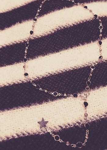 El Yapımı Uzun Zincir Detaylı Yıldızlı Kadın Kolye - Görsel 3
