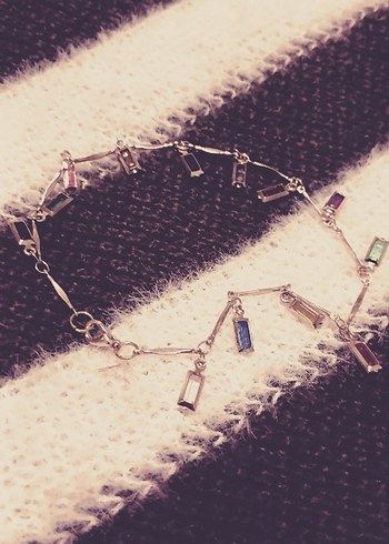 El Yapımı Renkli Zincir Detaylı Kadın Bileklik - Görsel 2