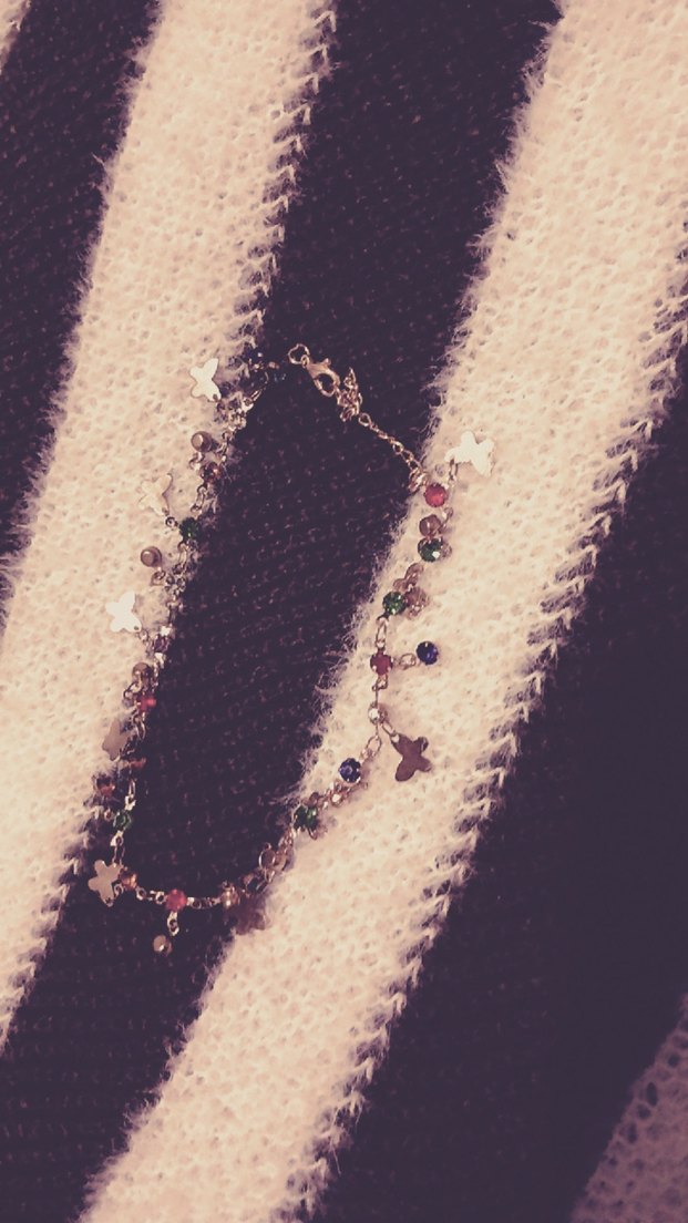 El Yapımı Kalp Ve Kelebek Boncuklu Nakışlı Bohem Halhal - Görsel 2