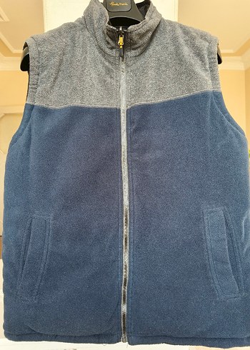 siyah yeşil çift taraflı 
Fermuarlı Erkek Kolsuz  Yelek - Görsel 2