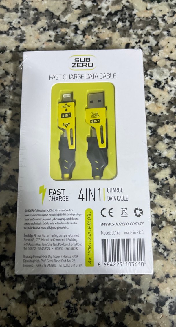 Sarı 4'ü 1 Arada Hızlı Şarj Kablosu - Görsel 2