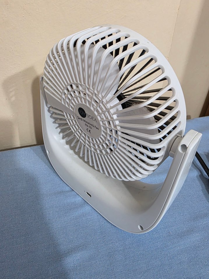 Beyaz Masaüstü Mini Vantilatör - Görsel 2