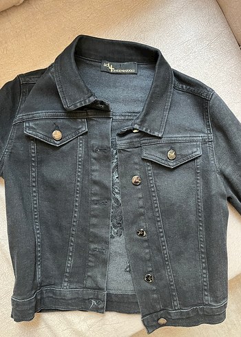 Adil ışık siyah kot ceket - Görsel 2