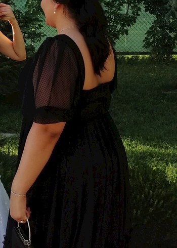 Siyah Uzun Romantik Elbise Abiye - Görsel 7