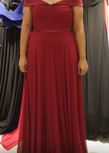 Bordo Straplez Uzun Abiye Elbise - Görsel 3