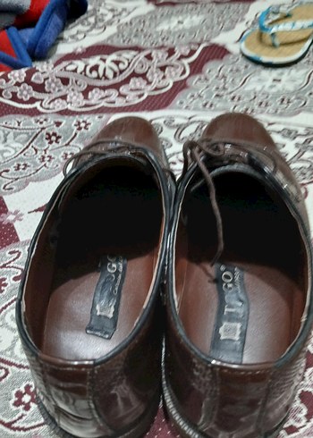 Kahverengi Deri Yılan Desenli Erkek Klasik Ayakkabı - Görsel 3