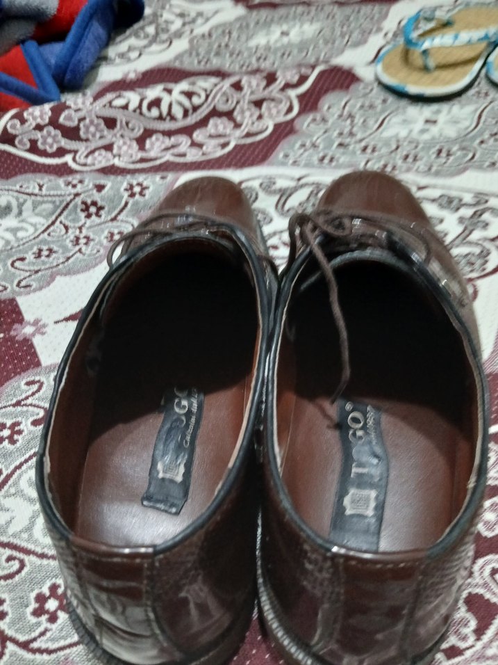 Kahverengi Deri Yılan Desenli Erkek Klasik Ayakkabı - Görsel 3