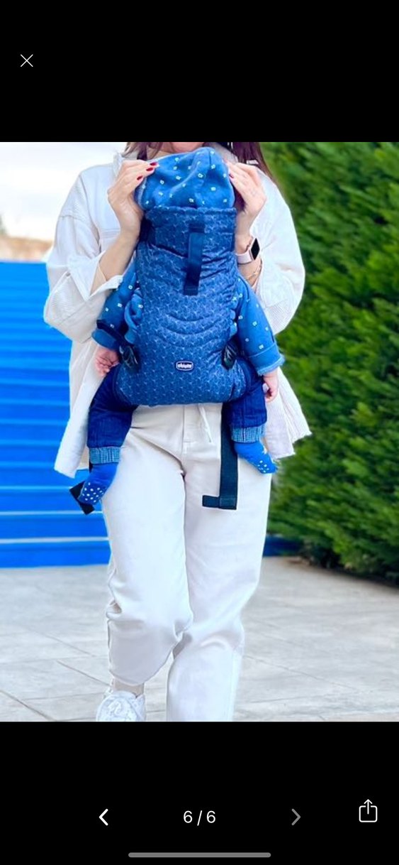 Chicco Bebek Taşıyıcı Mavi Gri Desenli - Görsel 3