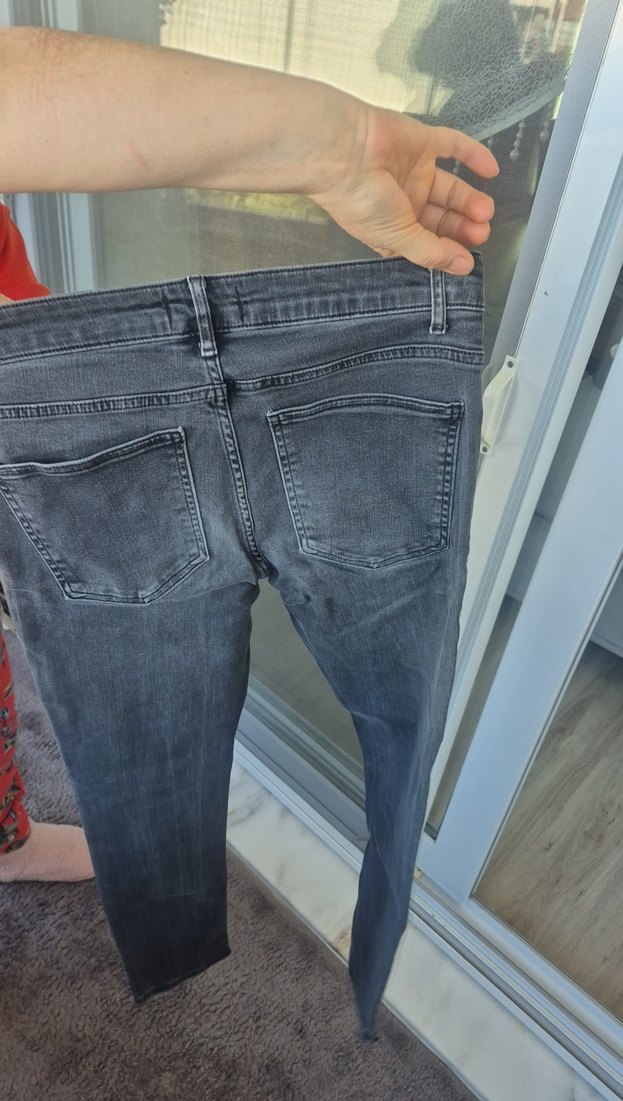 Gri Düğmeli Erkek Denim Pantolon - Görsel 2