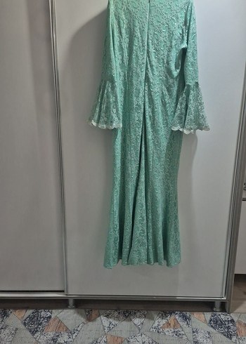 Turkuaz Dantel Uzun Bohem Elbise - Görsel 3