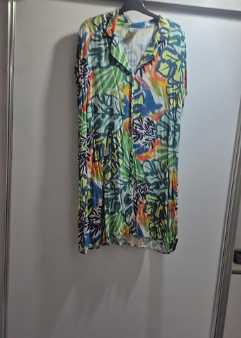 Renkli Batik Desenli Uzun Bohem Elbise - Görsel 4