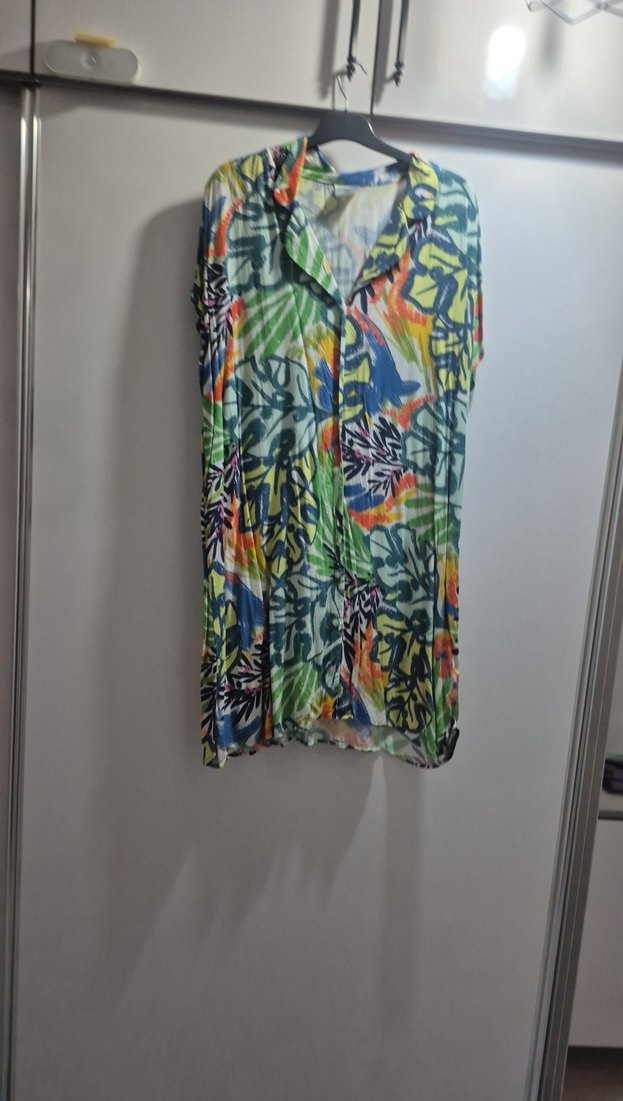 Renkli Batik Desenli Uzun Bohem Elbise - Görsel 4