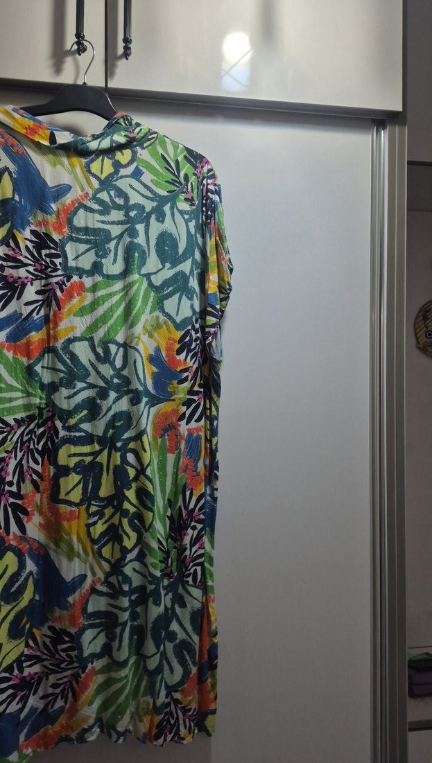 Renkli Batik Desenli Uzun Bohem Elbise - Görsel 2