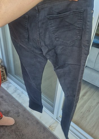 Gri Düğmeli Erkek Denim Pantolon - Görsel 2