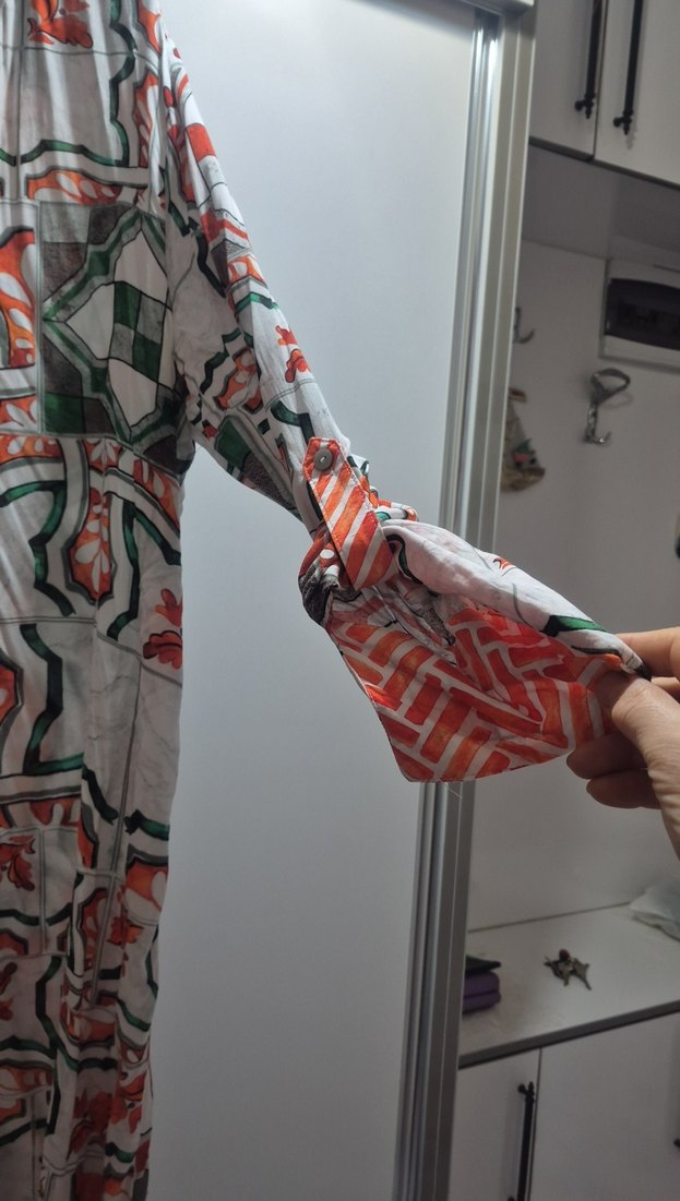 Bohem Çok Renkli Uzun Piliseli Elbise - Görsel 2