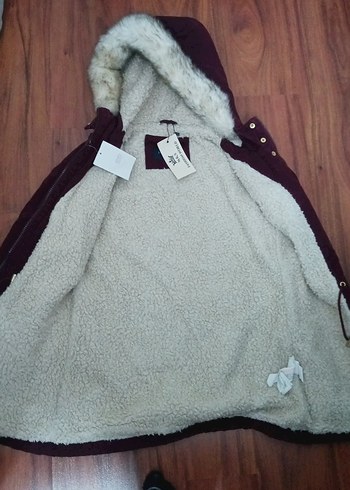 Bordo Kadın Midi Boy Düğmeli Ceket - Görsel 2