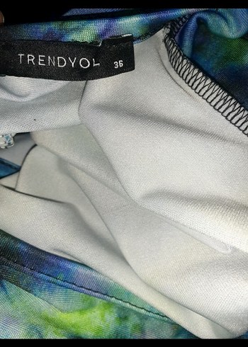 Çok Renkli Uzun Kollu batik elbise - Görsel 6