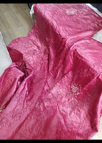 İşlemeli Parlak Pembe pike - Görsel 7