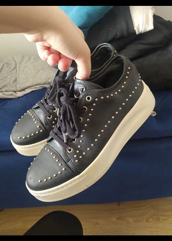 Siyah Platform Kadın Spor Ayakkabı - Görsel 8