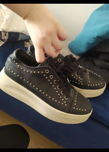 Siyah Platform Kadın Spor Ayakkabı - Görsel 6