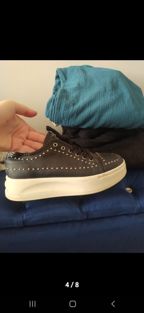 Siyah Platform Kadın Spor Ayakkabı - Görsel 4