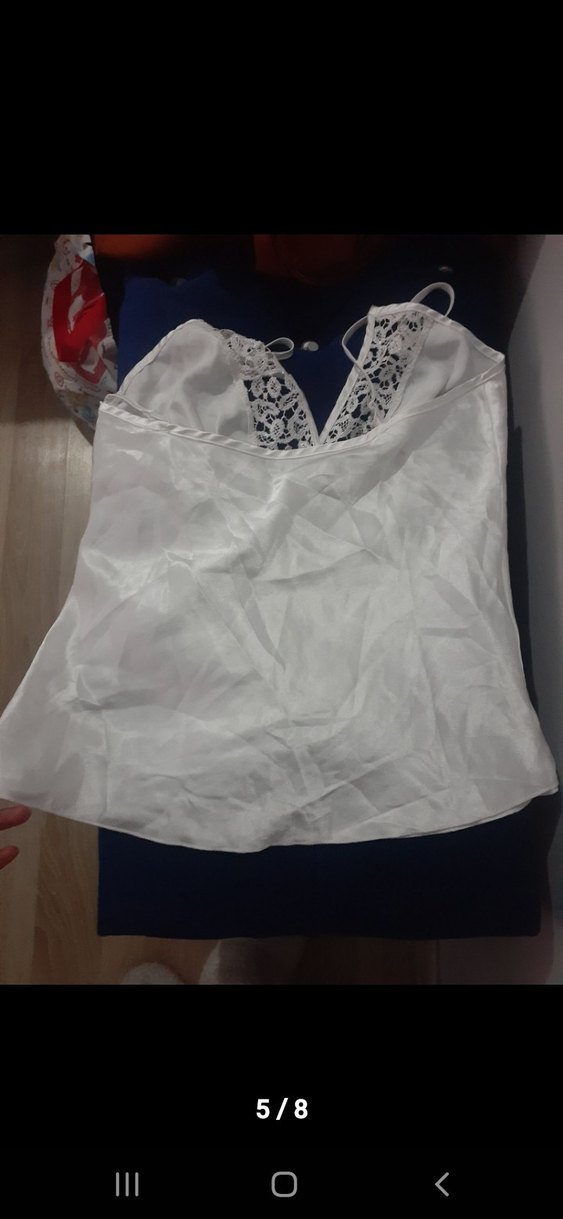 Dantel Detaylı Beyaz Midi Gecelik - Görsel 5