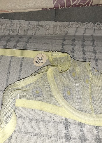 Sarı Çiçek Desenli Midi Sütyen Takımı - Görsel 5