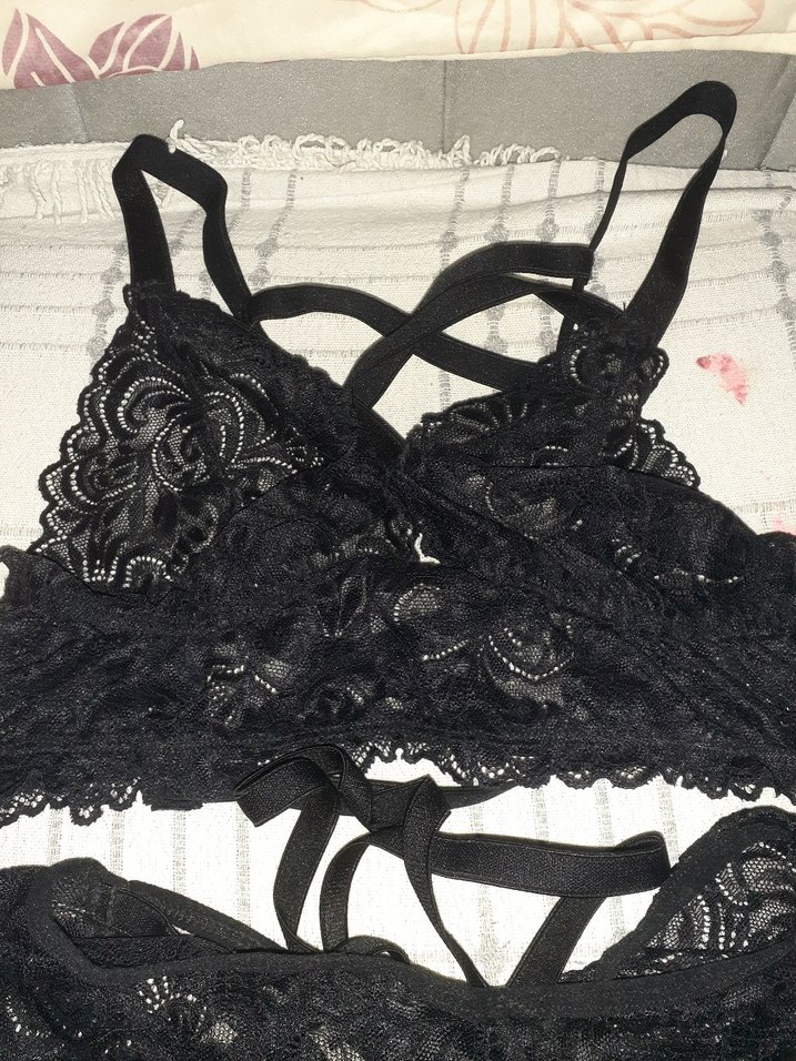 Siyah Gotik Dantel Mini Sütyen Takımı - Görsel 2