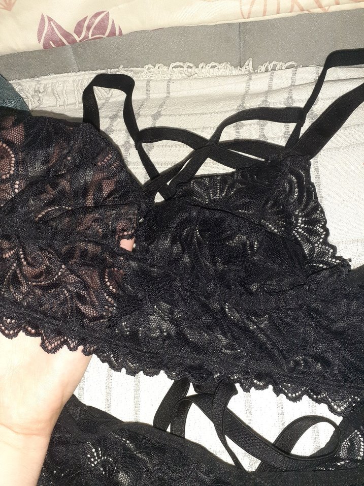 Siyah Gotik Dantel Mini Sütyen Takımı - Görsel 3