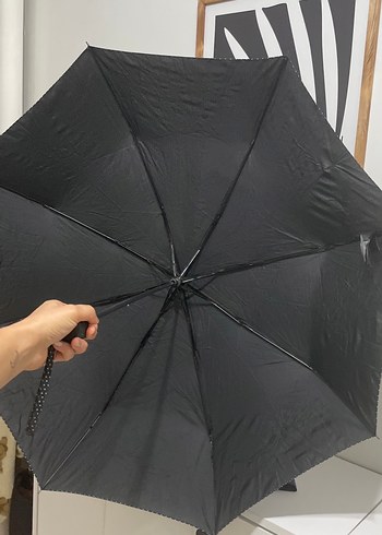 Siyah Noktalı Kadın Şemsiye - Görsel 4