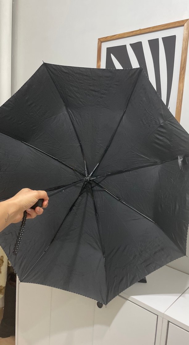 Siyah Noktalı Kadın Şemsiye - Görsel 4