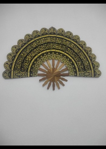 Altın Renkli Dekoratif El Yelpazesi - Görsel 2