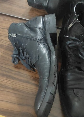 Klasik Siyah Deri Erkek Bot - Görsel 2