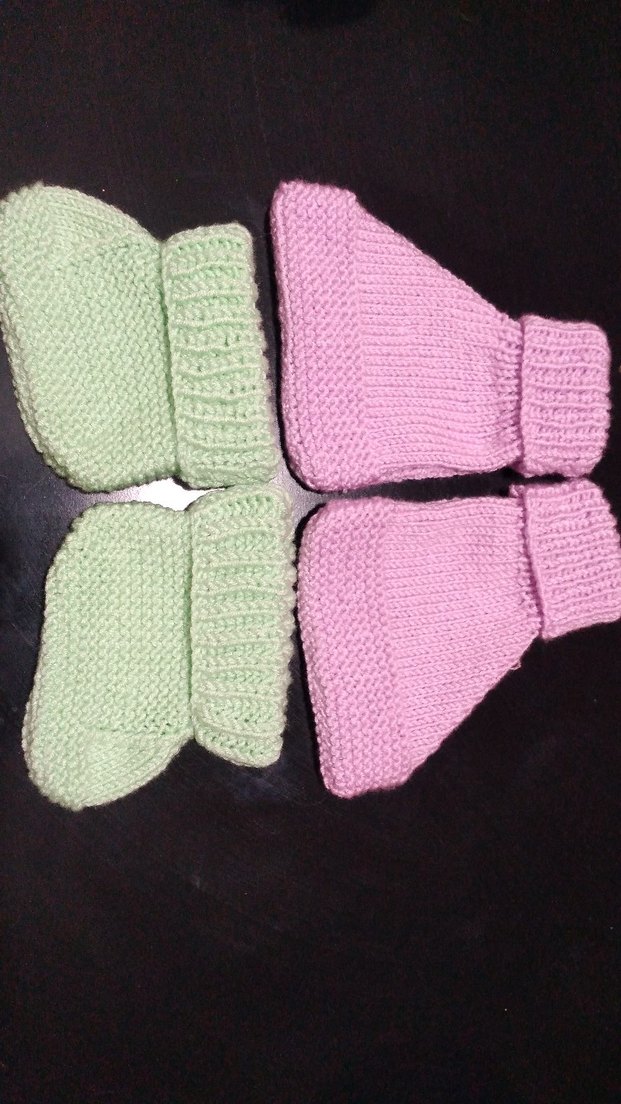 Kız Bebek Örgü Beyaz Bağcıklı Patik - Görsel 3